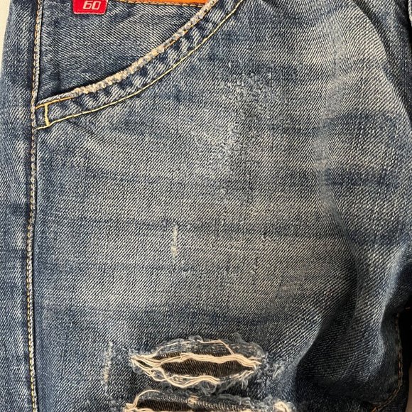 MISS SIXTY Vintage Distressed Denim Jeans Y2K Medium Dark Wash Orange Zipper 28 - Picture 7 of 16